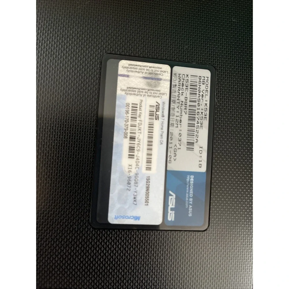 ASUS K53E-BBR5 INTEL CORE I3-2310M Windows 7 , With Power Issue